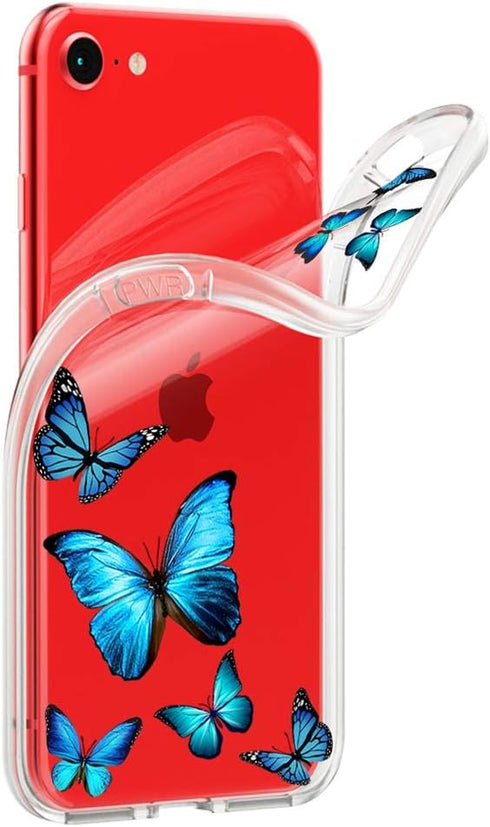 Phone Case for iPhone SE 2020 Case, iPhone 8 Case, iPhone 7 Case for Girls Women,Clear Slim Shockproof Pattern Soft TPU Back Phone Protective Cove...