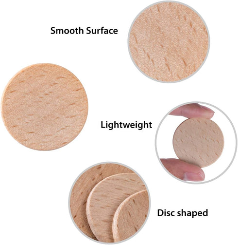 Super Z Outlet Round Unfinished 1.5" Wood Cutout Circles Chips for Arts & Crafts Projects, Board Game Pieces, Ornaments (100 Count)...