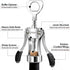 IPOW Wine Opener, Zinc Alloy Wine Bottle Opener, Wing Corkscrew Heavy Duty, Manual Multifunctional Cork Screw for Waiter, Silver...