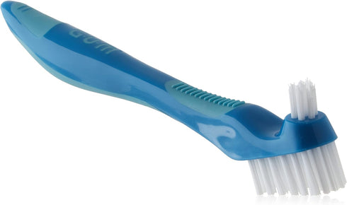 GUM Denture Brush - Dual Headed Hard Bristle Toothbrush for Dentures & Acrylic Retainers - Dentist Recommended Denture Cleaner (6pk)...