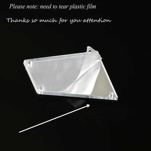 50PCS Silver Sew on Mirror Rhinestones Sew On Mirror Pieces with Holes Flat Back Acrylic Shiny Sew-on Stone for Dress Decoration (Mix Shapes, Silv...