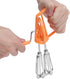 , Classic Hand Crank 18/10 Stainless Steel Churner, Dual Head Design, Effort Saving Manual Hand Mixer for Home Kitchen Cooking (Orange)...