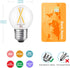 2W Globe LED Edison Bulbs 25 Watts Equivalent (Dimmable), Warm White 2700K, Vintage A15/A50 E26 LED Light Bulb for Bedroom Chandelier, Bathroom Va...