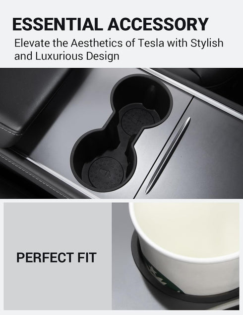 Motrobe Tesla Model Y 2021-2024 Model 3 2021-2023 Center Console Cup Holder Insert Tesla Center Console Interior Accessories ONLY FIT New Console...