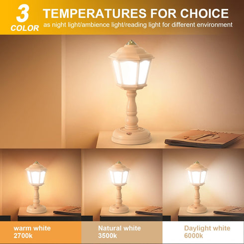 Bedroom Small Table Lamp - Head Retro Table Lamp - Bedroom Touch Control 3 Way Dimmable Bedside Table Lamp Children's Room Living Room Office Dorm...