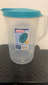 Sterilite 0488 One-Gallon Round Pitcher, Clear Base with Blue-Atoll (Teal) Lid and Tab...