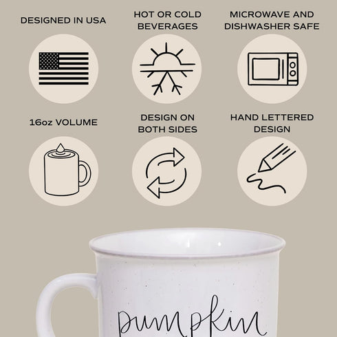 Sweet Water Decor Fall Coffee Mugs | Seasonal 16oz Ceramic Campfire Coffee Cup | Microwave & Dishwasher Safe Autumn Mug Great for Halloween, Pumpk...