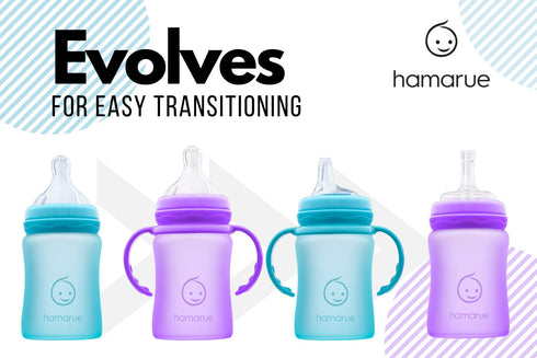 3-in-1 Glass Sippy Cups for Toddlers | Silicone Coated Glass Baby Bottles | Non-Toxic Transition Cup for Baby with Removeable Handles | Baby Straw...