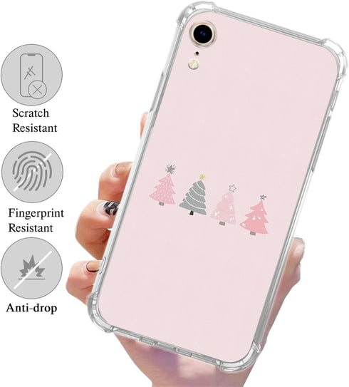 Cute Pink Christmas Tree Case Compatible with iPhone XR, Winter Christmas Case for iPhone XR for Teens Men and Women, Cool TPU Bumper Phone Case C...
