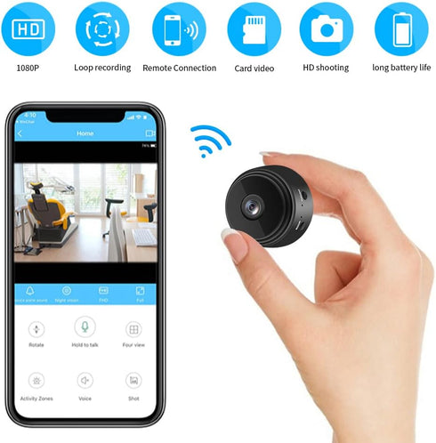 senri Mini Security Camera, 1080P HD WiFi Home Indoor Outdoor Camera for Baby/Pet/Nanny, IP Camera Remote Viewing for Security with iOS,Android Ph...