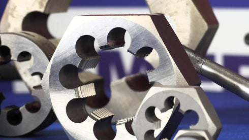 Drill America DWTHX3824LH 3/8"-24 Carbon Steel Left Hand (Reverse) Hex Rethreading Die, DWT Series...