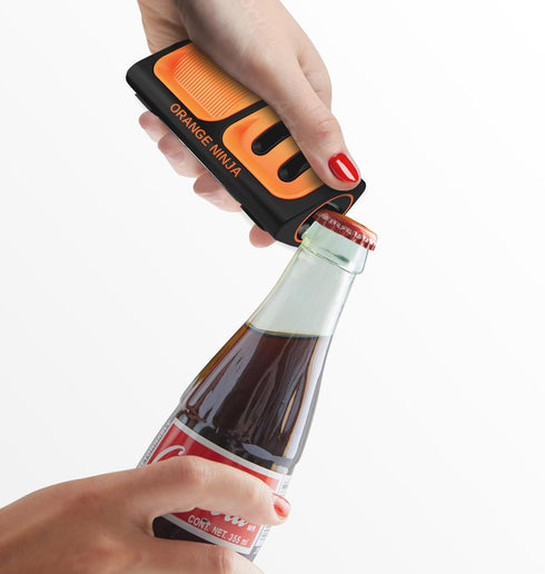 Orange Ninja Mini Knife Sharpener - Coarse & Fine Knife Sharpener, Knife Sharpening System- Knife Sharpeners for Kitchen Knives, Pocket Kitchen Kn...