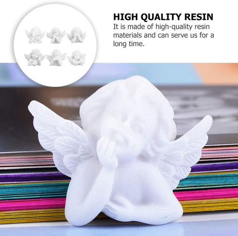 30Pcs Miniature Angel Figurine Mini Angel Statue Resin Embellishments Flatback Beads Charm Ornament Cherubs Angels for DIY Scrapbooking Craft Phon...