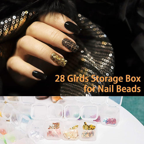 FOME Diamond Embroidery Box, 2 Pack Clear Diamond Painting Storage Box Containers Each with 28 Mini Compartments Grids Mosaic Kits Accessories Sto...