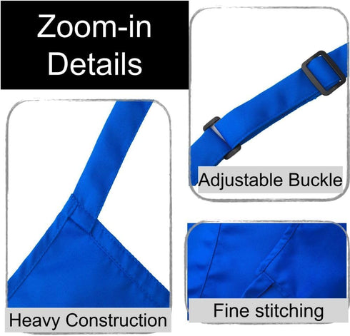 Unisex 1pk Plus Size Kitchen Cooking Aprons With Pockets, Ideal For Xl Xxl Or Waist W38+. Extra Large And Long....