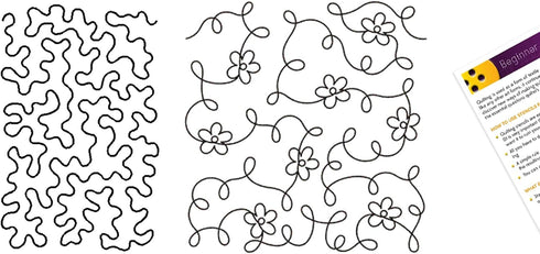 Quilting Creations Stencils for Machine and Hand Quilting | 2 Quilt Plastic Stencils for Stippling, Background, Patterns | Floral Stipple, Standar...