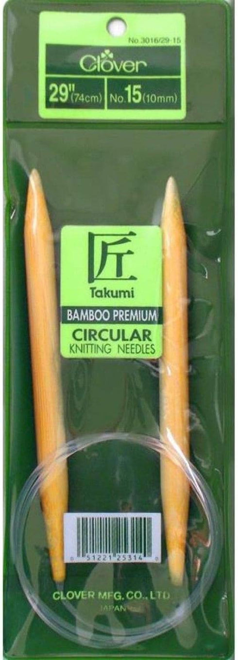 Takumi Bamboo Circular Knitting Needles 29-Size 15/10mm...