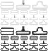 PH PandaHall 100 Sets 2 Colors Adjustable Bow Tie Hardware Clip Sets, Iron Hook Fastener for Necktie Strap, Black & Silver...
