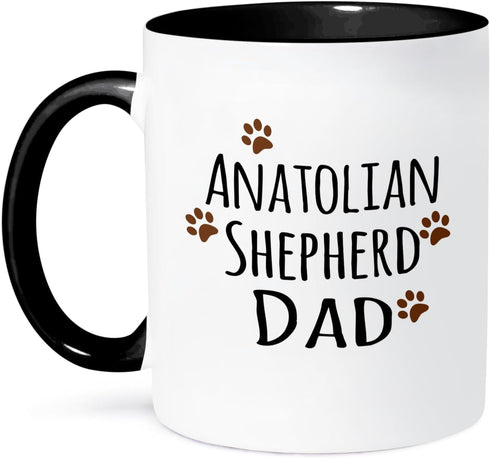 3dRose Anatolian Shepherd Dog Dad by Breed Mug, 11 oz, Black...