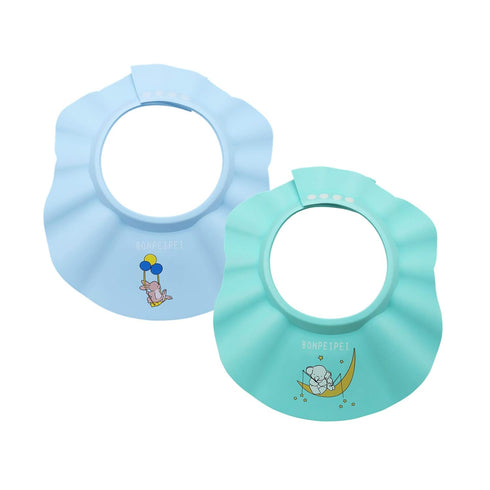 Baby Shower Shampoo Cap 2Pcs Adjustable Safety Eva Bath Visor Accessories Waterproof Soft Hair Washing Guard Bathing Hat for Girls, Boys, Infants,...