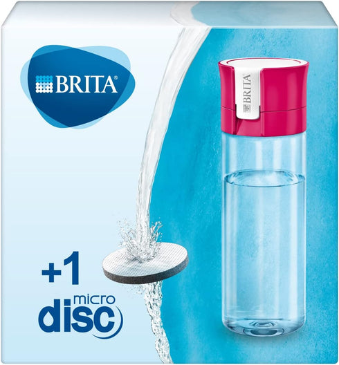 BRITA Fill and Go Vital Water Filter Bottle, Pink, Pack of 1...