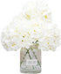 DuHouse Artificial Bigger Silk Hydrangea Flower Heads with Stem Fake White Hydrangea Flowers for Wedding Home Garden Centerpiece Pack of 6...