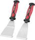 HAUTMEC 2pc Putty Knife Set, 2.5 in Staight and 3 in Offset Scrapers, Heavy Duty Stainless Steel Blade and Hammer End for Removing Wallpaper, Appl...