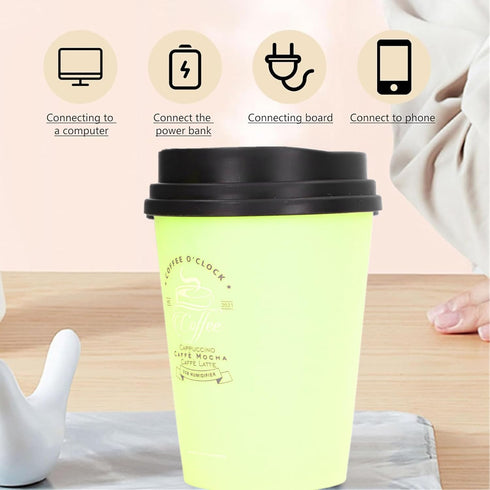 USB Humidifier, 300ml Car Humidifier Mini Desktop Humidifier Coffee Cup Shape Humidifier for Home Outting(green)...
