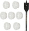 ISPINNER 8 Pack 1 Inch Silicone Desk Cord Grommet with Spade Drll Bit, Flexible Wire Cable Hole Cover for Office PC Desk Cord Organizer (White)...