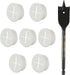 ISPINNER 8 Pack 1 Inch Silicone Desk Cord Grommet with Spade Drll Bit, Flexible Wire Cable Hole Cover for Office PC Desk Cord Organizer (White)...