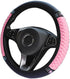 Bling Leather Steering Wheel Cover, Colorful Rhinestones Elastic Steering Wheel Protector, PU Soft Leather with Crystal Diamond, Sparkling Car Acc...