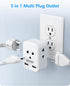 LENCENT EU to US Plug Adapter, European to USA Outlet Adaptor with 2 USB, Europe to American Outlet, 3-Sided Outlet Extender, Wall Tap, Mini Charg...