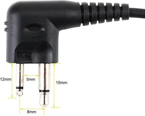 Walkie Talkie Swivel Earpiece with Microphone and PTT for MOT Two Way Radio - Motorola Swivel Earpiece Compatible with Walkie Talkies CLS1410, CLS...