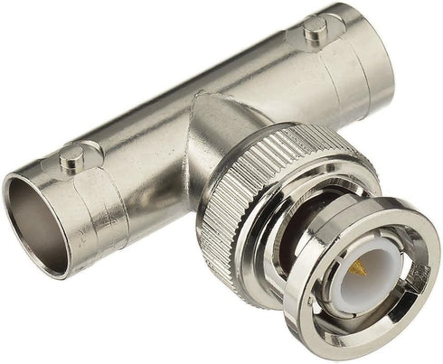 Eightwood BNC Tee Adapter 2-Pack, BNC Male to Dual Female Connector 3 Way Video Splitter for CCTV Security Cameras...