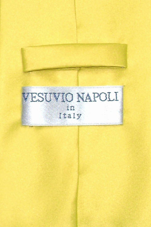 Vesuvio Napoli NeckTie Solid GOLDEN YELLOW Color Men's Neck Tie...