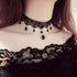 Zoestar Black Lace Choker Necklaces Vintage Crystal Pendant Necklace Punk Chain Accessories for Women...