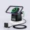 Alarm Clock + 3 in 1 Charging Station + Night Light, iphone iwatch airpod wireless charging dock, magsafe phone watch charger stand, travel charge...