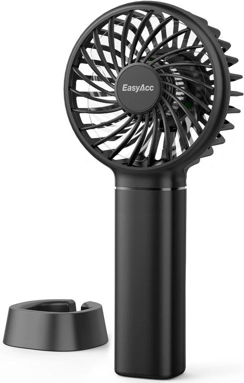 EasyAcc Mini Portable Fan Handheld Fan, 3 Speed USB C Rechargeable Battery Operated Mini Pocket Personal Lash Fan with Lanyard Base Cooling Desk F...
