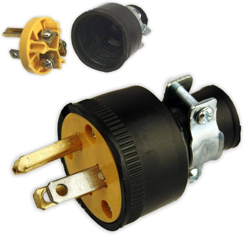 Black Duck Brand Male Extension Cord Replacement Electrical Plugs End (10 Male Electrical Plugs End)...