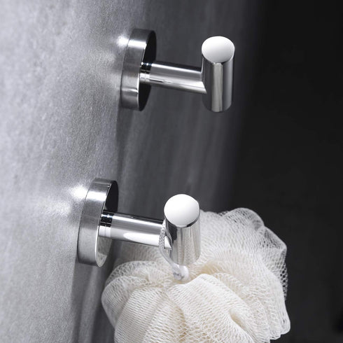 Hoooh Towel Hook, SUS 304 Stainless Steel Coat/Robe Clothes Hook for Bath Kitchen Garage Wall Mounted (2 Pack), Polished Chrome, B100-CH-P2...