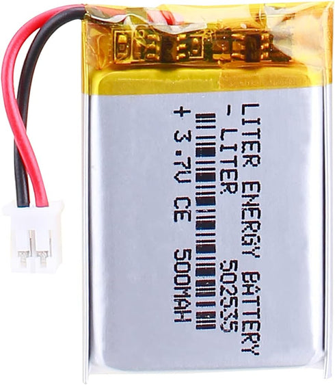3.7V Lipo Battery 500mAh Rechargeable Lithium ion Polymer Battery 502535 Lithium Polymer ion Battery with JST Connector...