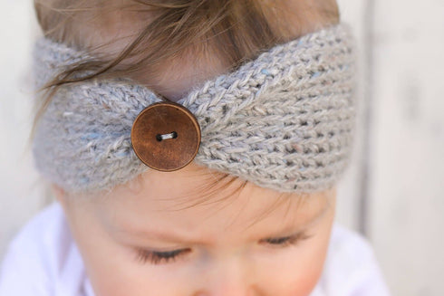 QandSweet Baby Turban Head Wrap Headbands Girl Knitting Button Hairbands...