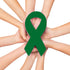 400 Pieces Mental Health Awareness Ribbon Green Satin Ribbon Lapel Pins Fabric Ribbons with Safety Pins for Women Men...