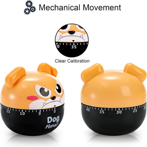 DEAYOU 3 Pack Mechanical Kitchen Timer, 60 Minute Egg Timer for Cooking, Small Cute Countdown Timer, Wind Up Manual Dial Rotating Timer Reminder f...