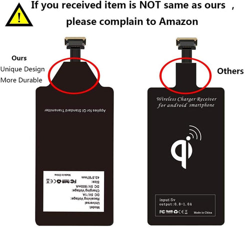 Wireless Charging Receiver Charger Adapter for LG Stylo 5 4 G5 V20 K31 Samsung Galaxy A71 A70 A20 A10 J7 Google Pixel 2 XL Essential Phone Moto G7...