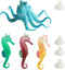 4 PCS Fluorescent Artificial Octopus Aquarium Ornament with Suction Cup Fish Tank Decoration...