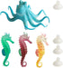 4 PCS Fluorescent Artificial Octopus Aquarium Ornament with Suction Cup Fish Tank Decoration...