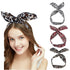 Women Cheetah Print Wire Headband Rabbit Ears Hairband Wired Hair Tie Scarf Head Wrap/Assorted 9 Colors...