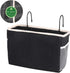 Canvas Bedside Storage Hanging Organizer for Dorm Bunk Bed Rails, Black Container for Tablet, Magazine, and Essentials, 11.81 X 7.48 X 5.11 Inches...
