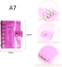 A7 Pink Red Glitter PVC Binder Cover Round Ring Binders Dia 15mm 6-Rings Snap Button Closure Shiny Dots Decor Loose Leaf Journal Albums DIY Cover ...